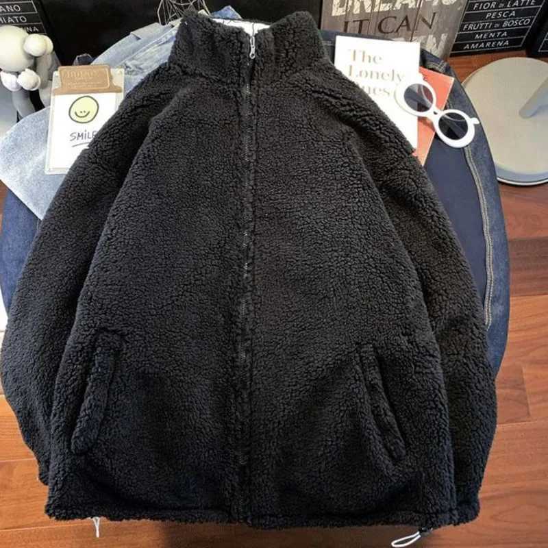 2023 New Autumn Winter Women Jacket Loose Cotton-padded Casual Lamb Wool Can Be Worn On Both Sides Long Sleeve Coat ClothesX241018