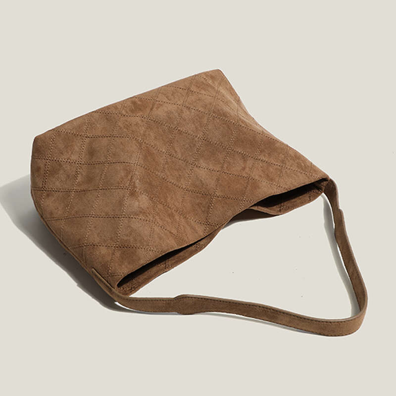 Faux Suede Bucket Composite Bags For Women Designer Handbags Purses 2024 New In Vintage Large Capacity Underarm Shoulder