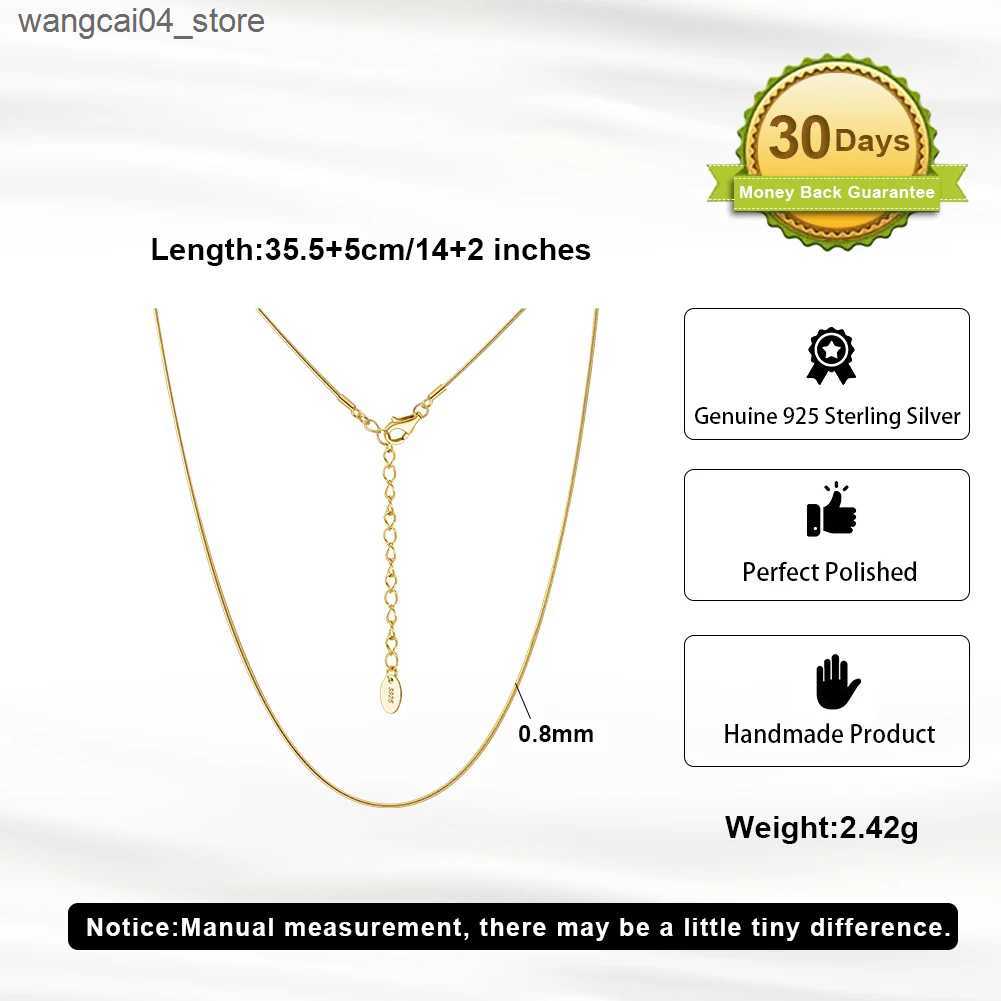 Chokers Rintin new S925 pure silver short necklace basic chain necklace jewelry gift necklace mens fashion L240910
