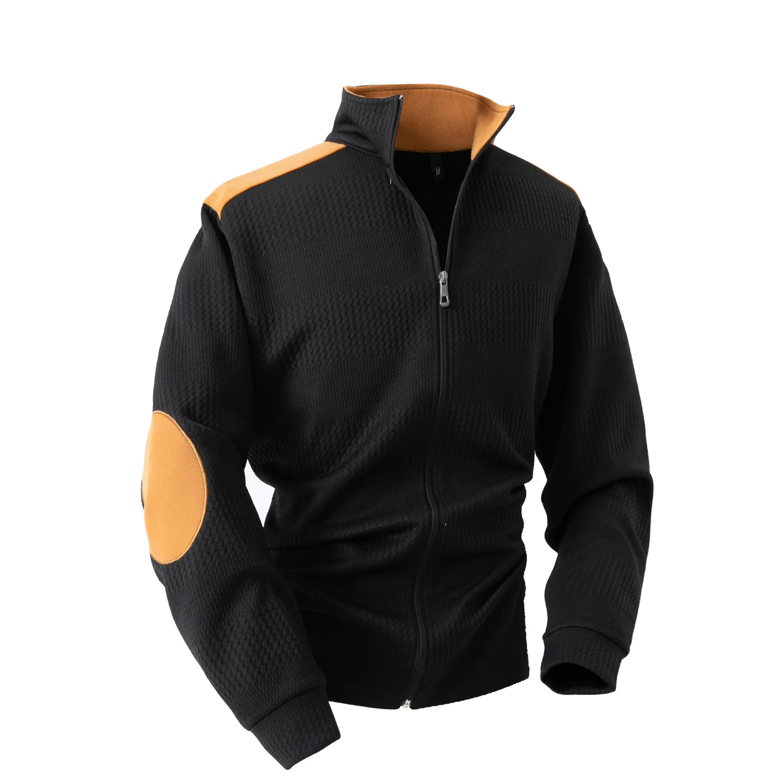 Mens Jacket Winter Thick Embroidered Zipper Stand Collar Solid Color Fashion Casual Warm Comfortable Long Sleeve Tops 241018