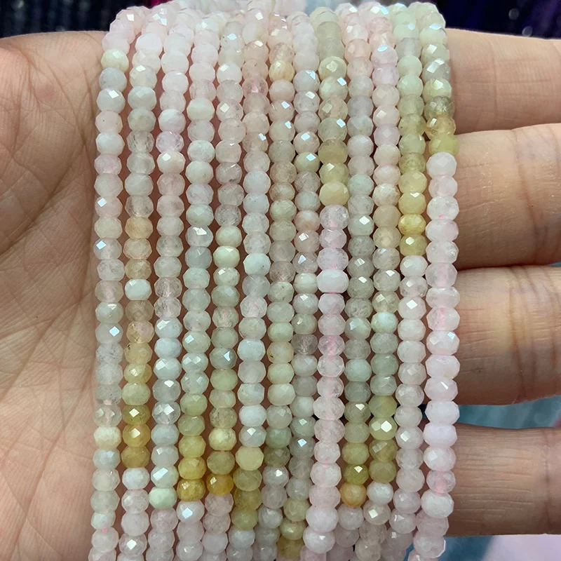 3x4mm natural aquamarine protein stone amethyst beads 15 inch facial Rondelle DIY beads for jewelry making bead necklaces and gifts 241017
