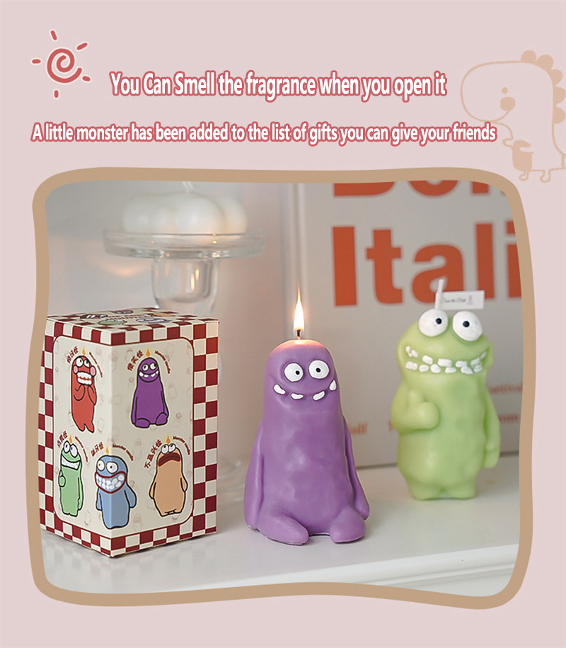 Clay Monster Candles Wholesale Ugly fragrance birthday gift companion cartoon shape scented candles S260204