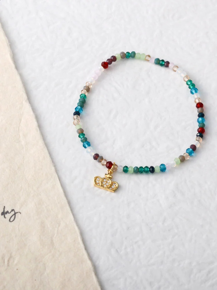 Rainbow Bracelet Girl Girlfriend Bracelet Bead Crystal Bracelet Summer n 241018