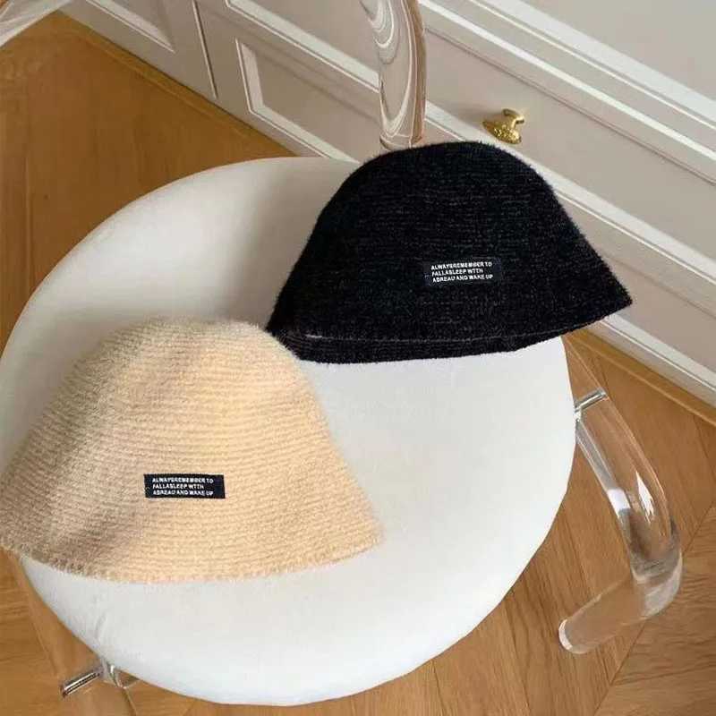 Baby Woolen Bucket Hats Autumn Winter Soft Thicken Warm Basin Caps For Boy Girl Kids Japanese Solid Color Ear Protection Bonnet LX241018