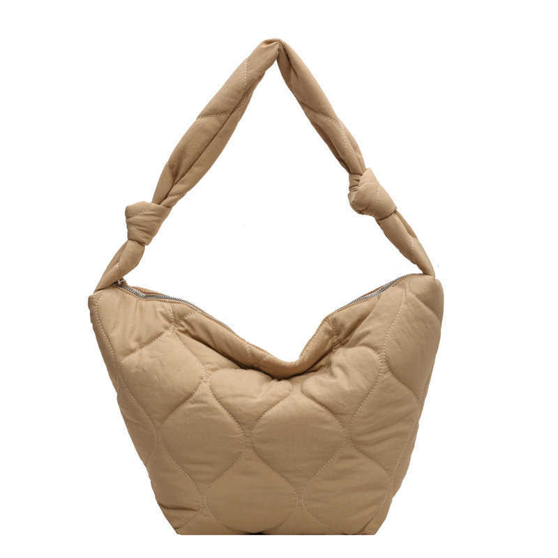 autumn winter cotton clothing dumpling bag, embroidered fashionable shoulder bag women, casual capacity nylon cross bag 241015