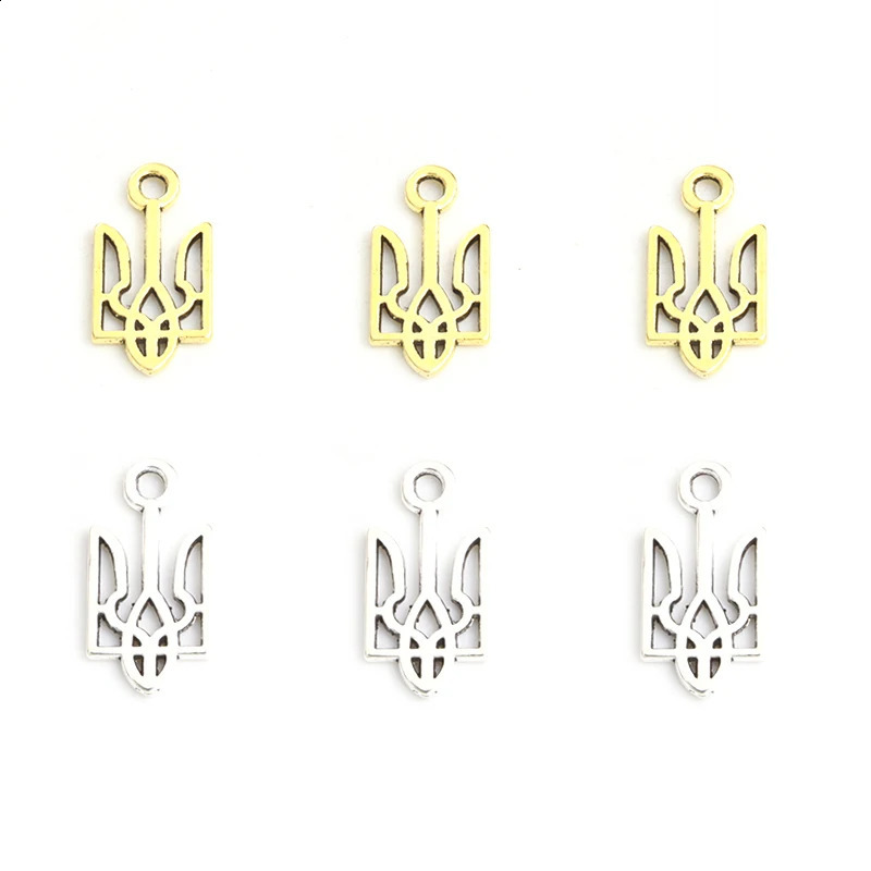 50pcs Tryzub Vintage Rune Alloy Charms Symbol Pattern Earrings Pendants For DIY Bracelets Necklaces Jewelry Accessories 241010