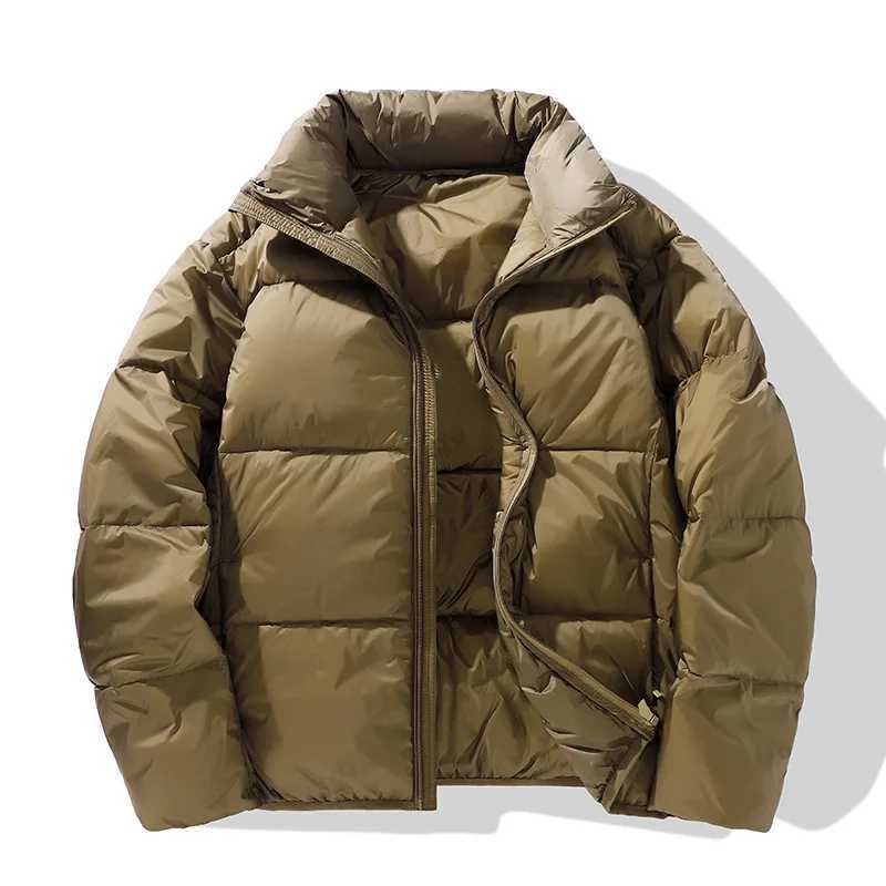 100% White Duck Down Fashion Patchwork Thick Casual Spliced Baseball Loose Keep Warm Down Jacket Men Coat Winter LX241018