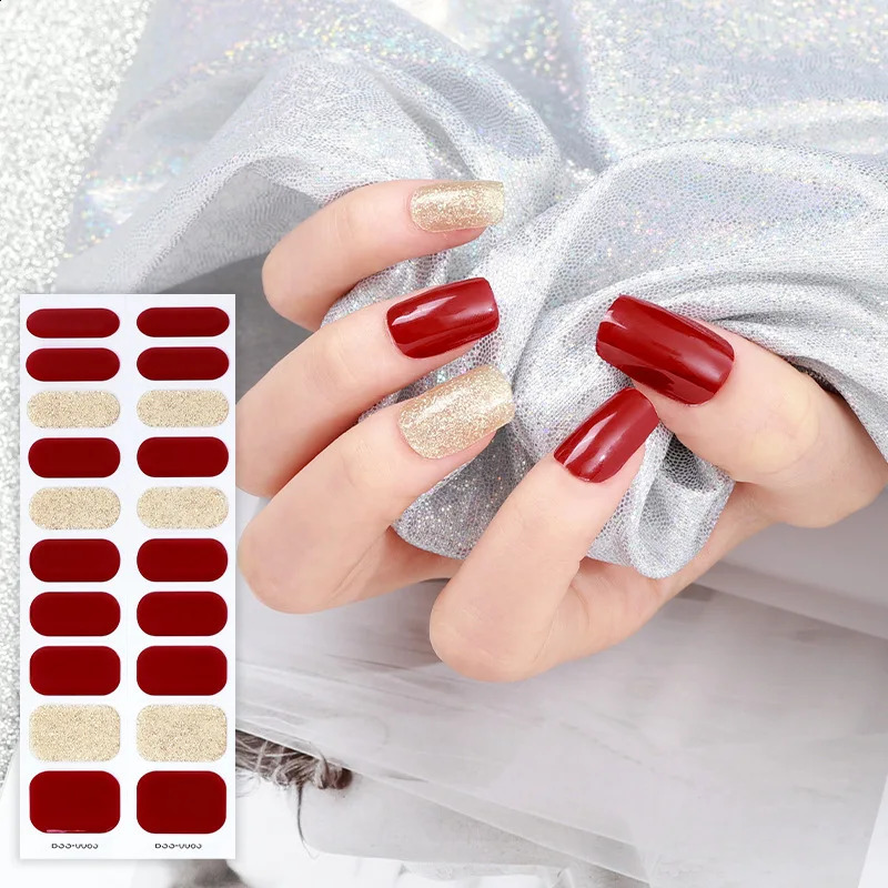 20pcs Gel Stickers Nail Art Supplies Baked Light Po Sticker Europe and The United States Semi Curing Nail Decals 241017