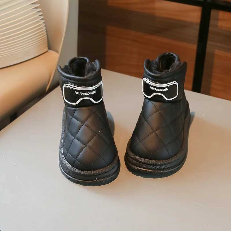 Boots Children Snow Boots for Boys Girls Medium Big Kids Autumn Winter Warm Thermal Thick Plush Cotton Ankle Boots 2024 New Classic H241018