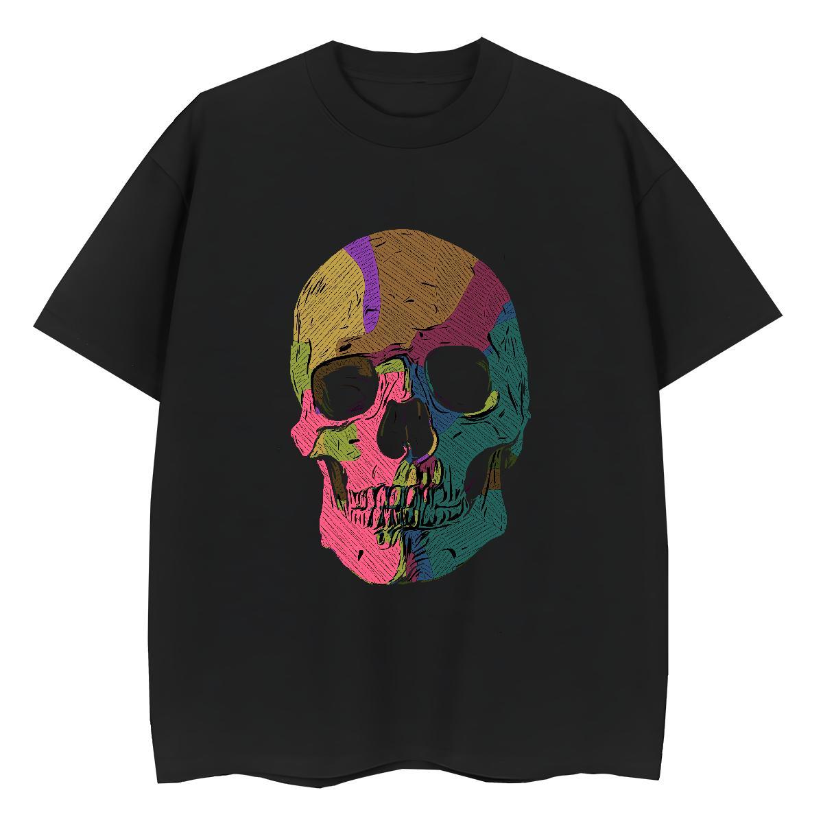Classic Woman T Shirts 230g Pure Cotton Short Sleeve O-Neck Hip Hop skull Women Tshirts Soft Custom Printing Tops Tees