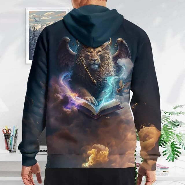 Hoodie for Mens Womens Lion Hoodies For Men 3D Print Design Leo Zodiac Pullover Sweatshirt Wildlife Adult Womans Animal Hoodie Graphic Hoodies Fashion