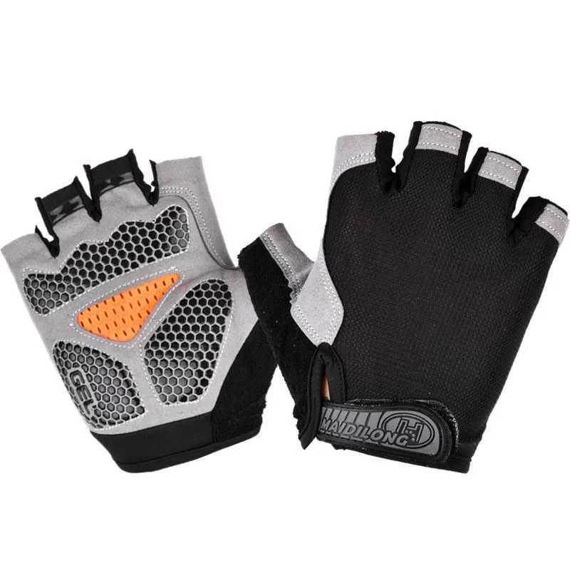Shock absorption and anti slip bicycle half finger gloves for mens outdoor sports fishing mountain yoga fitness glovesW241018