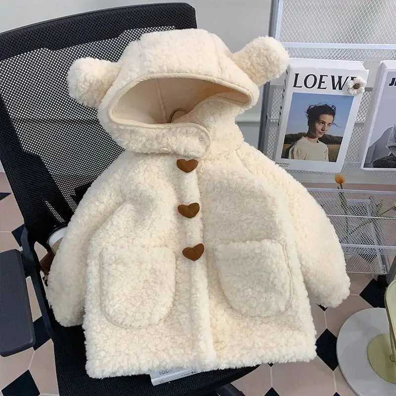 Childrens wool thick warm jacket childrens hooded jacket girls jacket 1-7Y baby girls jacket winter jacket M241018