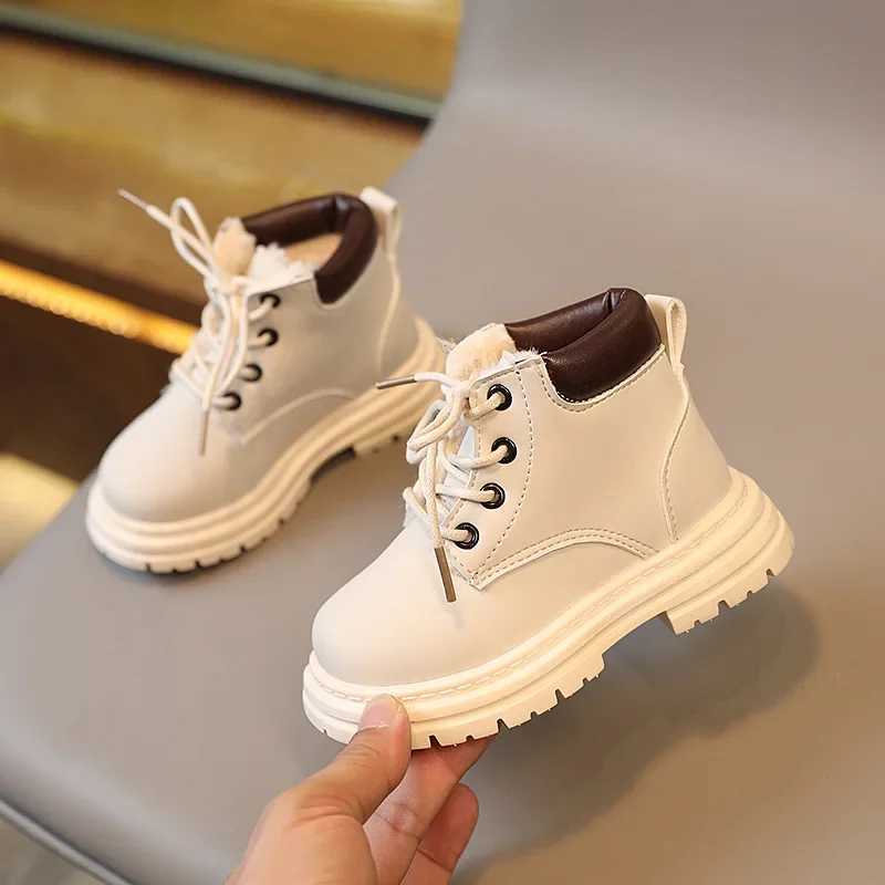 Boots 2024 Childrens Casual Shoes Winter Plush Boots Mens Shoes Fashion PU Leather Soft Anti slip Womens Shoes Baby Sports Shoes H02241 H241018