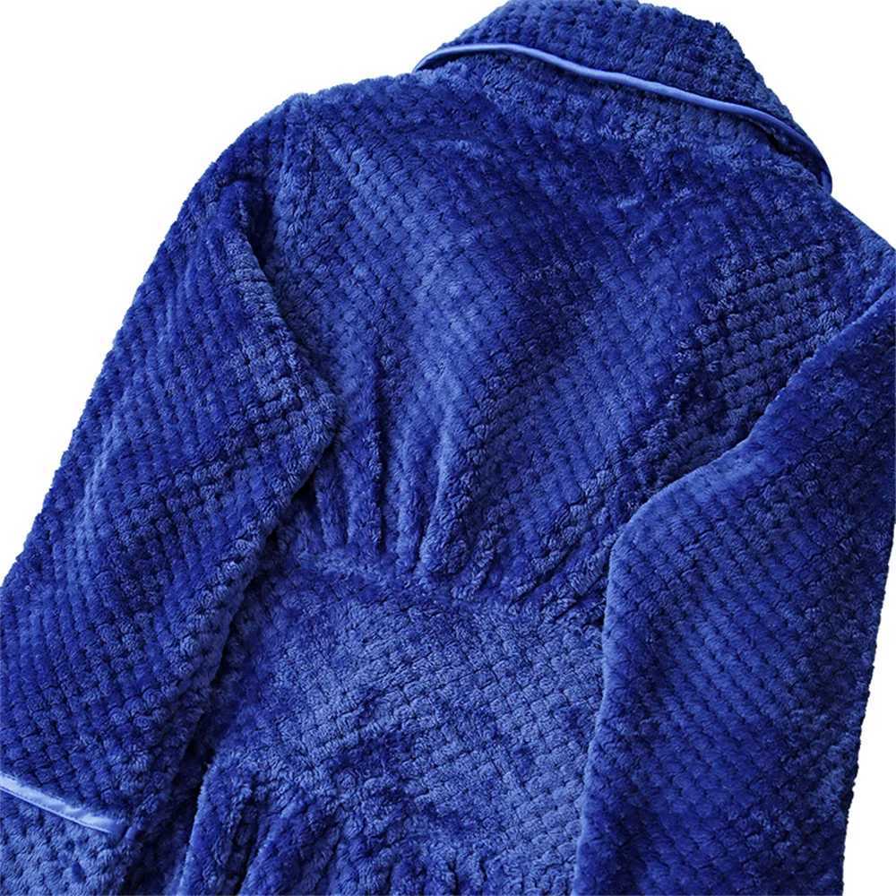 FZSLCYIYI Winter Flannel Couple Long Robe Sleepwear Warm Coral Fleece Kimono Bathrobe Nightwear Loose Home Wear LoungewearXJ241018