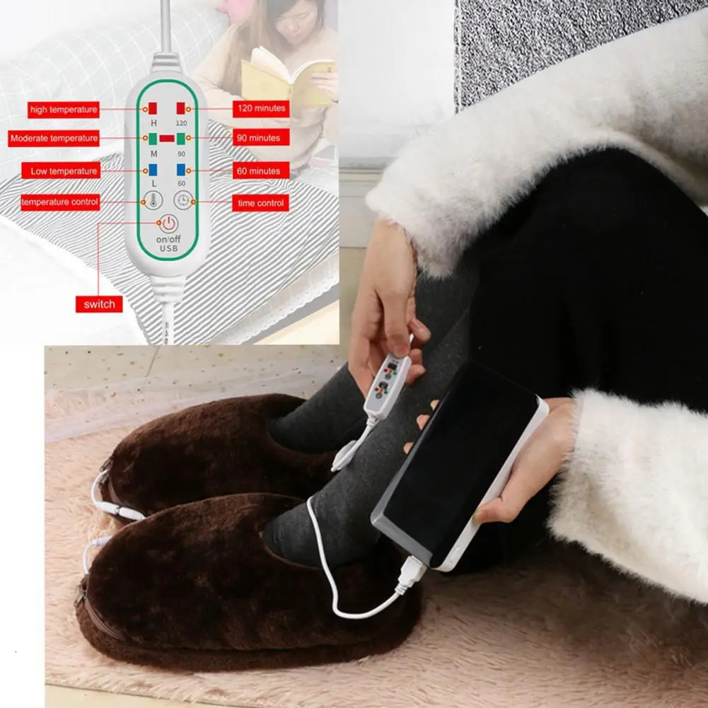 USB foot warmer reliable soft portable winter electric cold shoe warmer home pad heated foot warmer241018bj