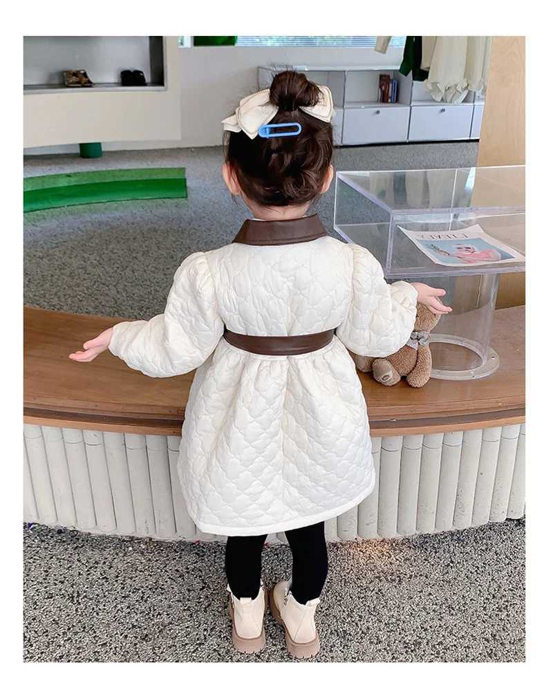 new patch work Coats girls winter warm Parka jacket childrens fashion Parka jacket baby cotton clothing 2-6 years M241018