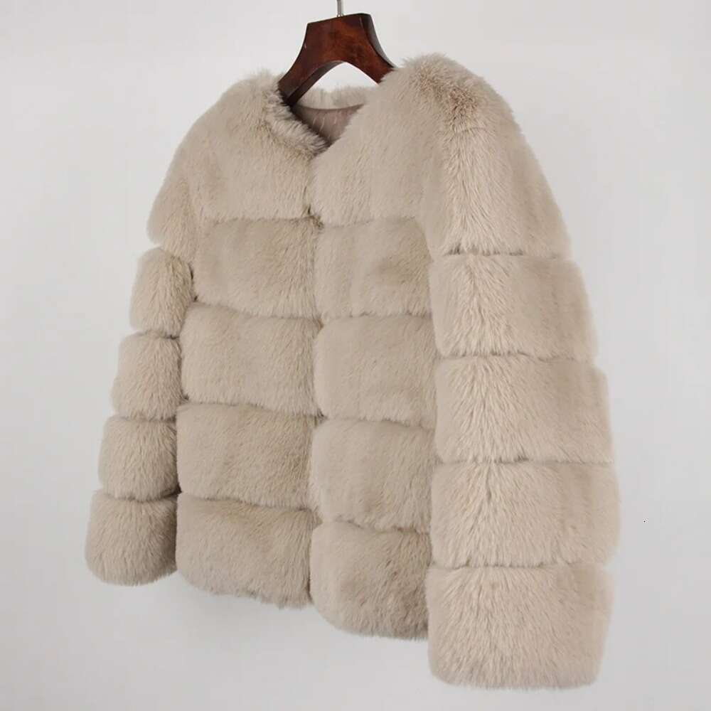 2024 Faux Coat New Brand Winter Jacket Women Elegant Thick Warm Outerwear Streetwear Fake Fox Rabbit Fur Fashion