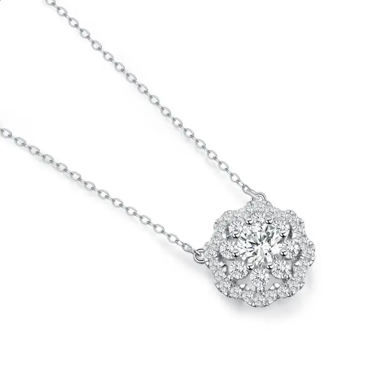 TKJ 925 sterling silver chain pendant necklace simple flower shaped necklace jewelry gift friend free delivery 241018