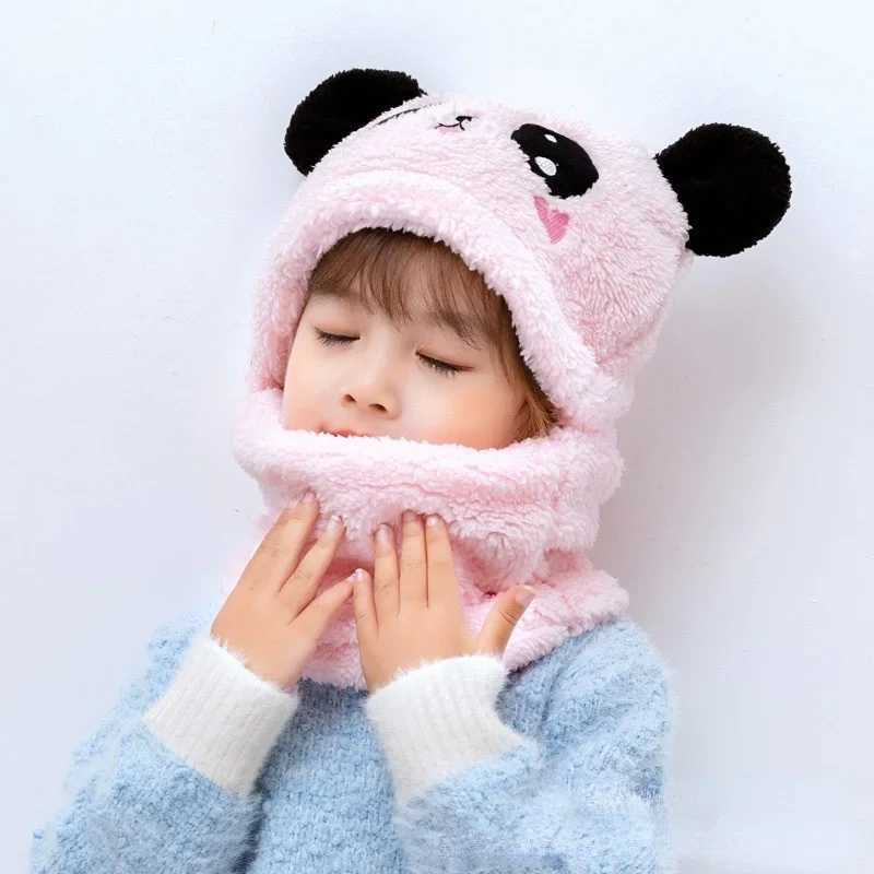 Hat for Girls Boys Scarf Thicken Cap Newborn Photography Baby Stuff Winter Children hat Plus Fleece Kids Caps 1-10Years LX241018
