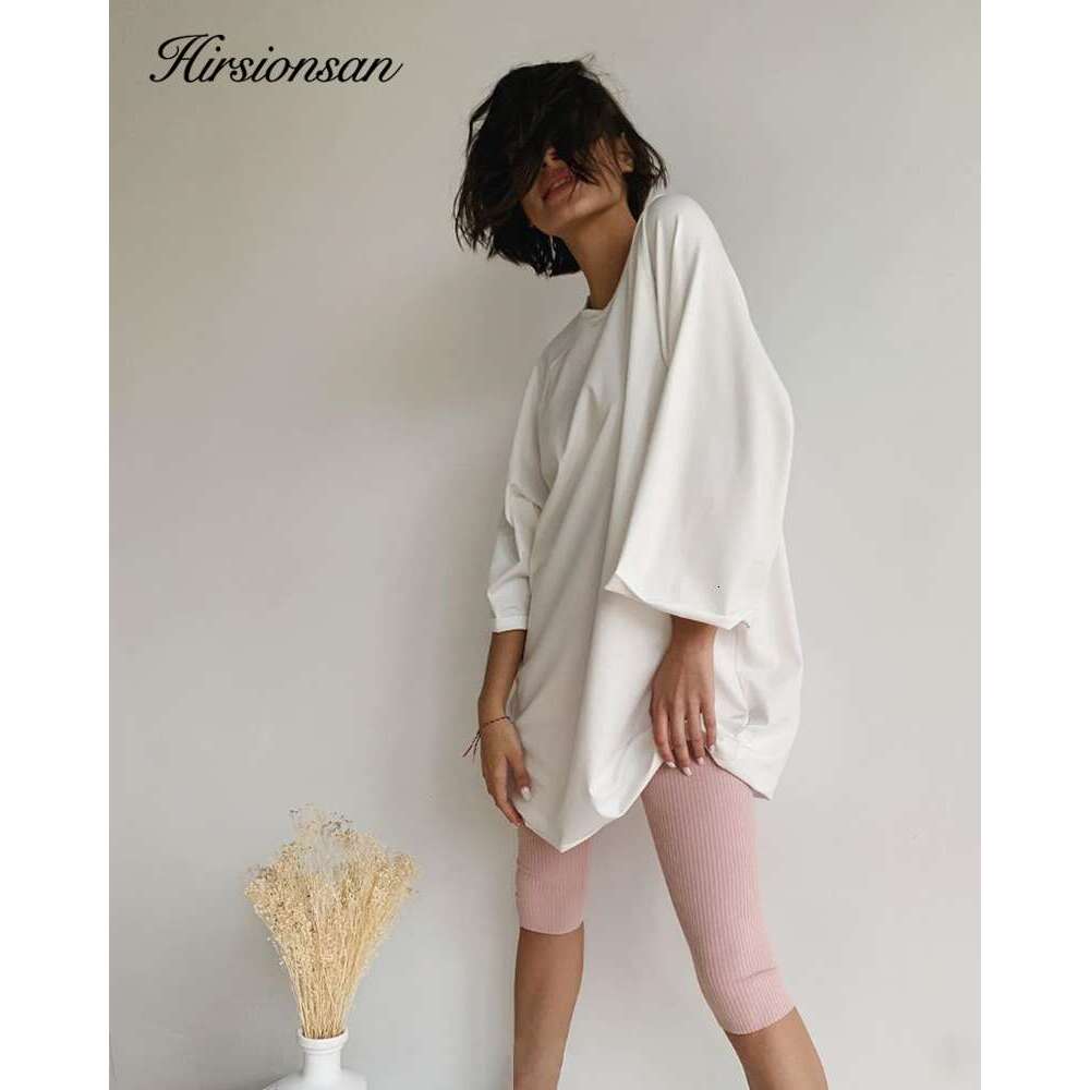 Hirsionsan Summer Cotton Loose Sets Women 2023 Oversized Two Pieces T Shirts And High Waist Knitted Shorts Outfits Tracuit