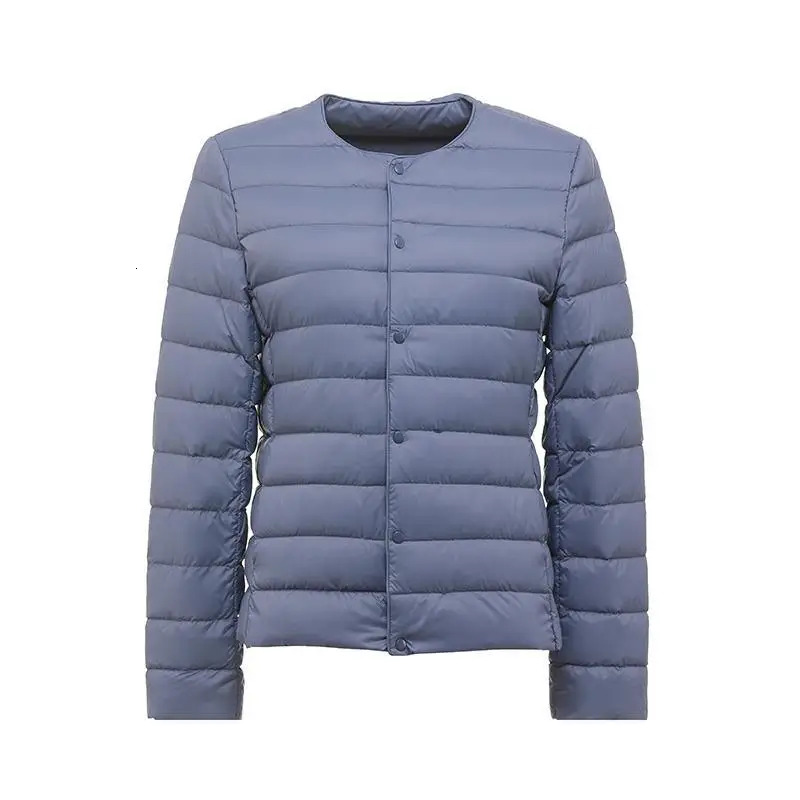 Women Spring Jacket 2023 New Arrival Korean Slim Fit Warm Er Coat Ultralight Collarless Female 90% White Duck Down Parka