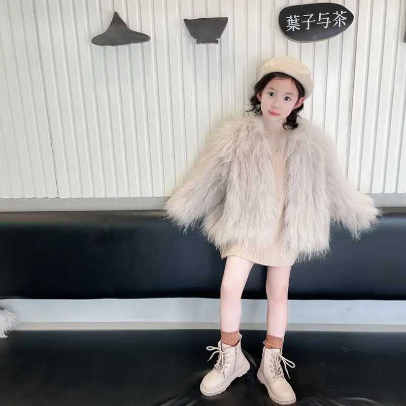 Autumn and winter new thick wool cotton jacket fashionable princess childrens clothing M241018