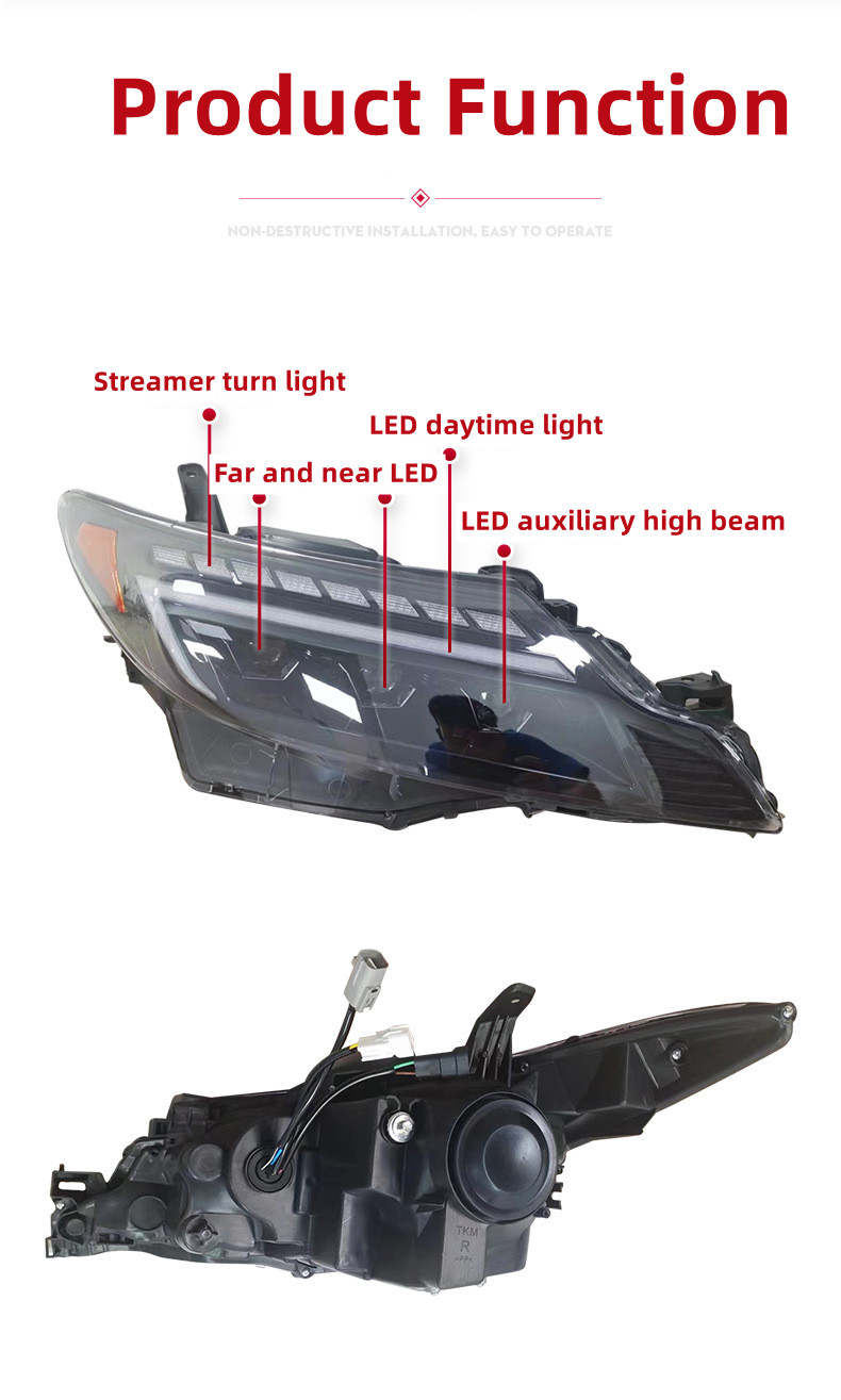 Car Lights for Toyota PREVIA 2006-20 16 ACR50 Full LED headlight upgrade Drl Dynamic Signal Front Headlights