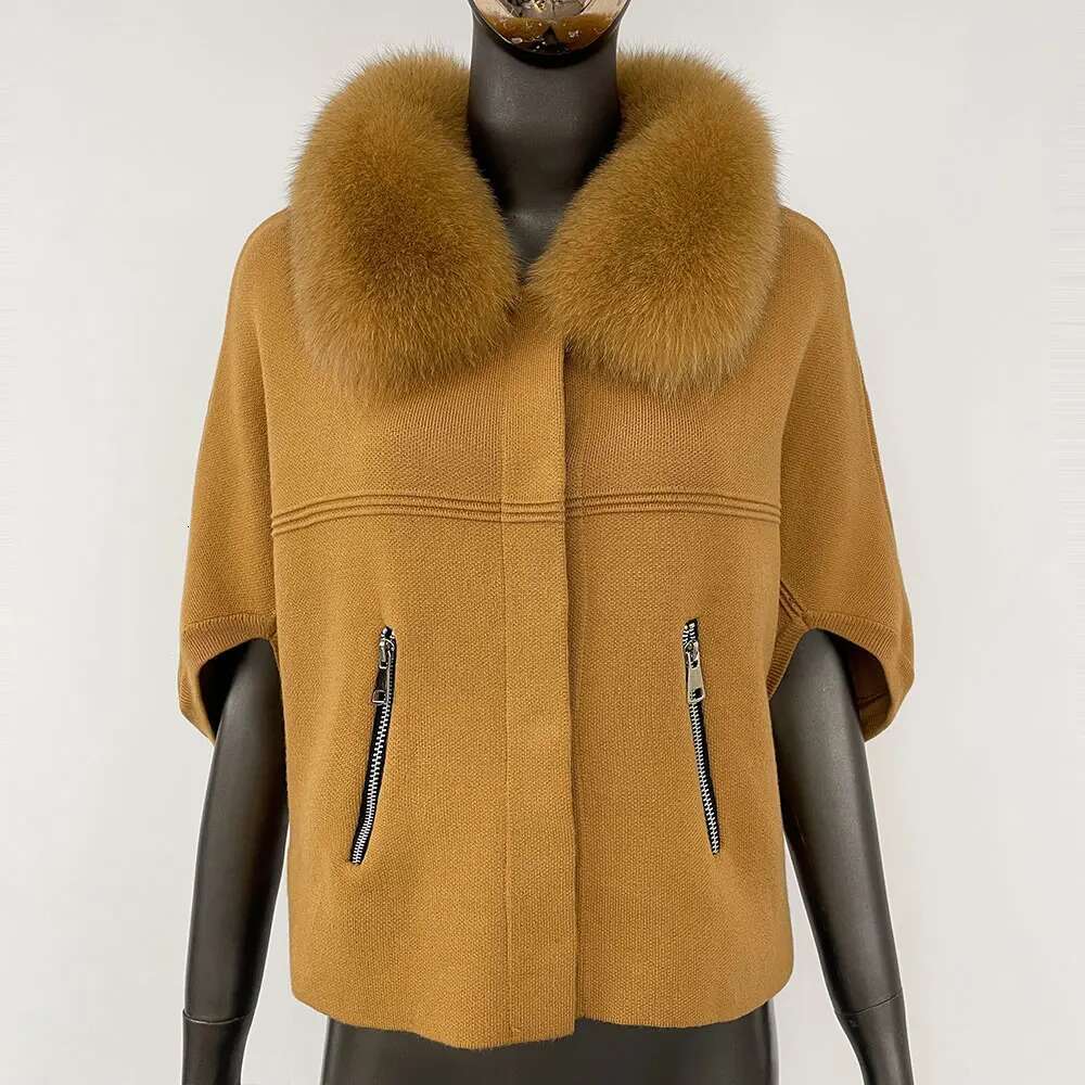 2024 European Fashion Knitted Sweater Real Cardigan Natural Fox Fur Jacket Clothes For Women Autumn Winter Outerwear