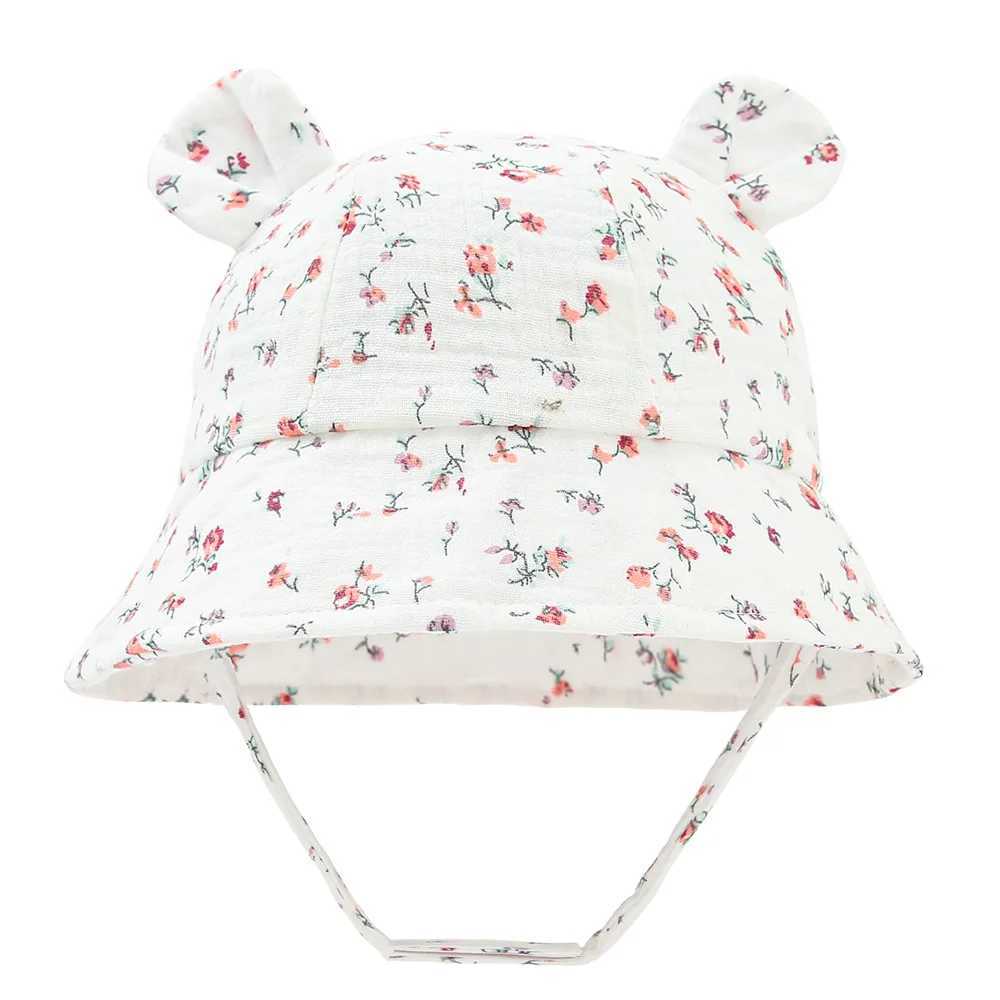 Spring Autumn Print Baby Bucket Hat Soft Cotton Girls Boys Outdoor Casual Panama Sun Cap Summer Infant Toddler Fisherman Hats LX241018