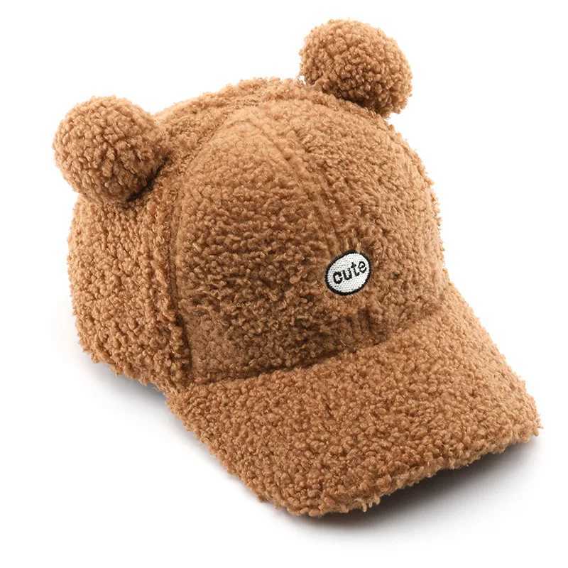 Baseball cap personality retro female autumn and winter plush cute ear warm cap outdoor men travel sports cold warm cap wholesalX241018