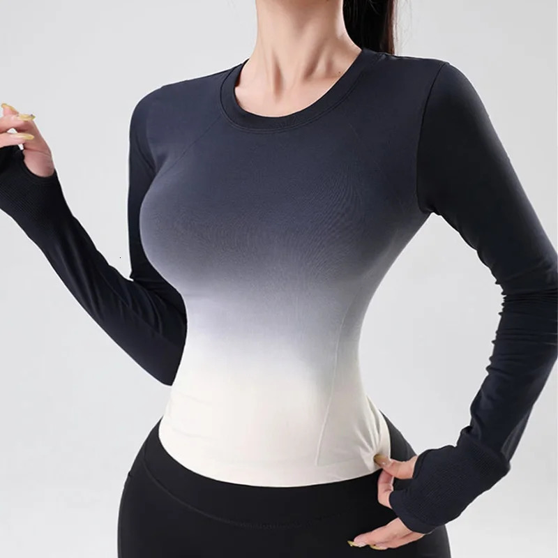 Cloud Hide Long Sleeve Yoga Shirts for Autumn Winter SEXY Sports Top Gym Fitness Running Ladies TShirt Girl Workout Sportswear 241018