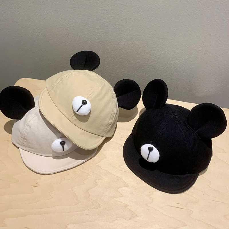 Cute Bear Ear Baby Hat Kids Boy Girl Soft Cotton Peaked Bonnet Caps Children Casual Sun Visor Hats LX241018