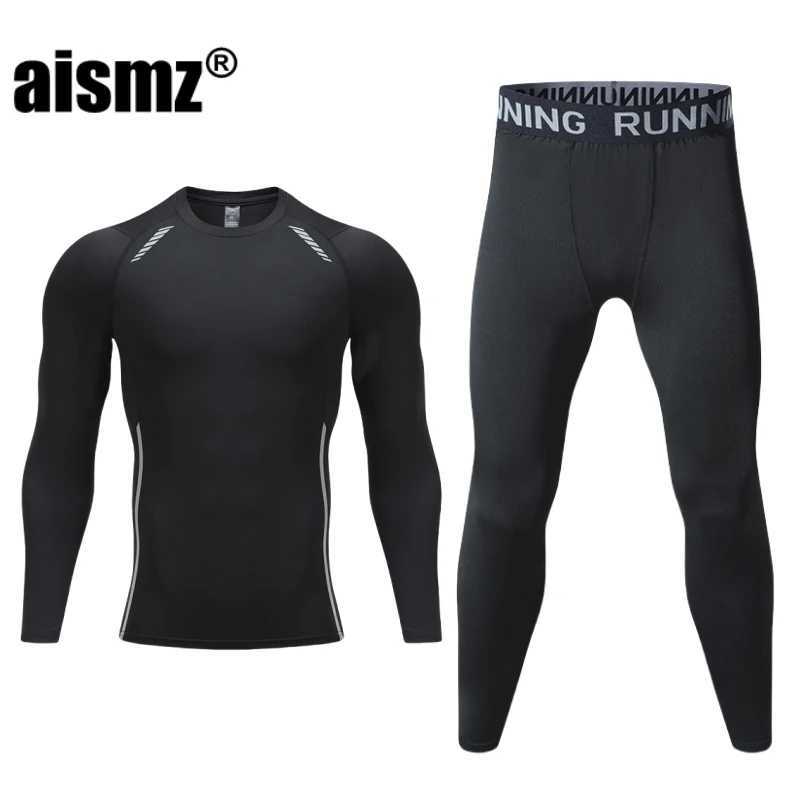 Men's Thermal Underwear Aismz Winter Thermal Underwear Men boy Warm Long Johns Base Layer Sports Fitness leggings Tight undershirts clothing for 