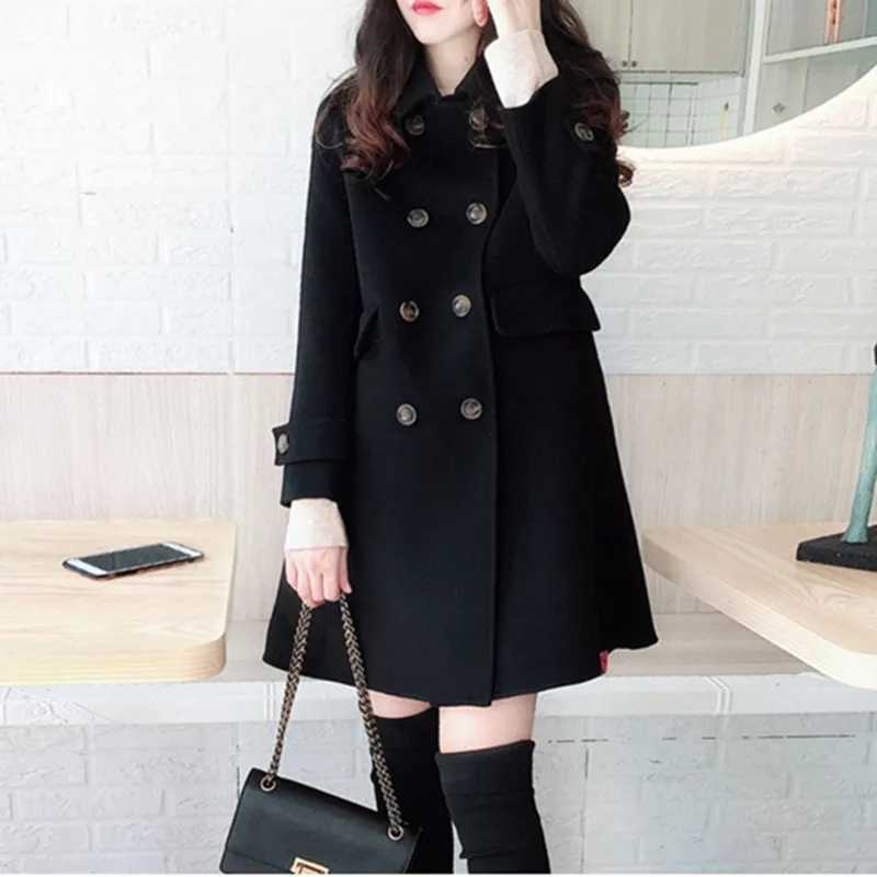 Fashion Casual Woolen Windbreaker Women Overcoat Winter 2023 New Korean Loose Long Thick Woolen Coat Female Outwear Autumn CoatX241009