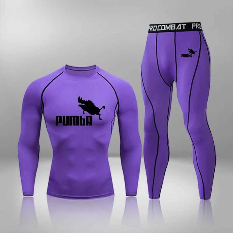 Men's Thermal Underwear Gym fitness jogging sportswear fast drying mens thermal underwear set running compression sportswear basketball bodysuit 