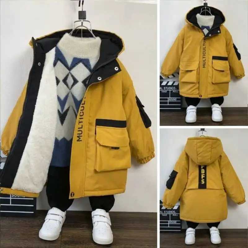 Boys outerwear cotton cheap thick velvet winter and autumn school gift outerwear childrens clothing M241018