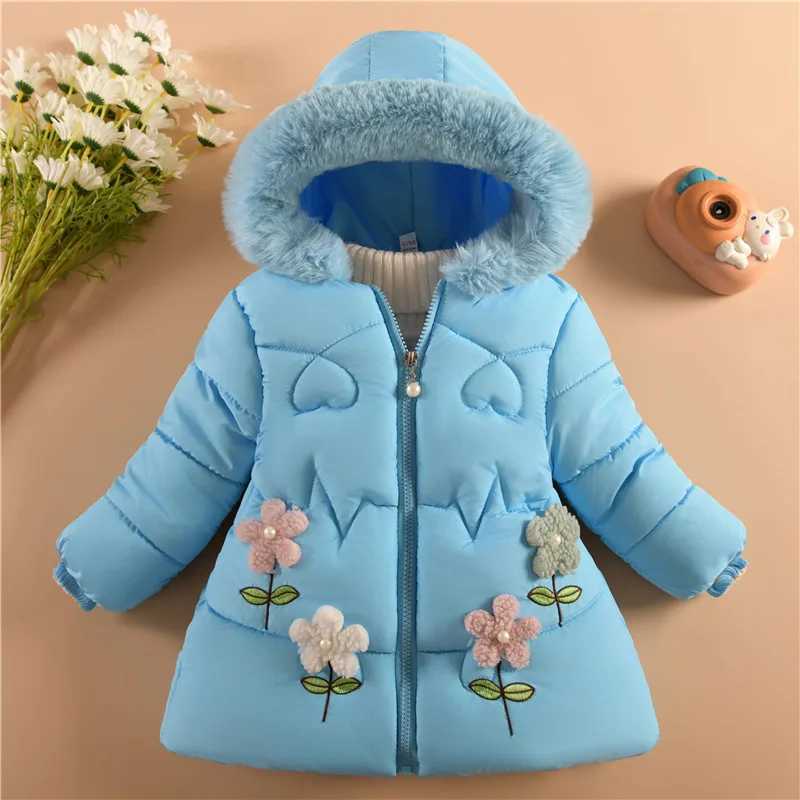 Childrens winter clothing for girls thick cotton jacket cute little girl foreign style wearing cotton padded jacket M241018