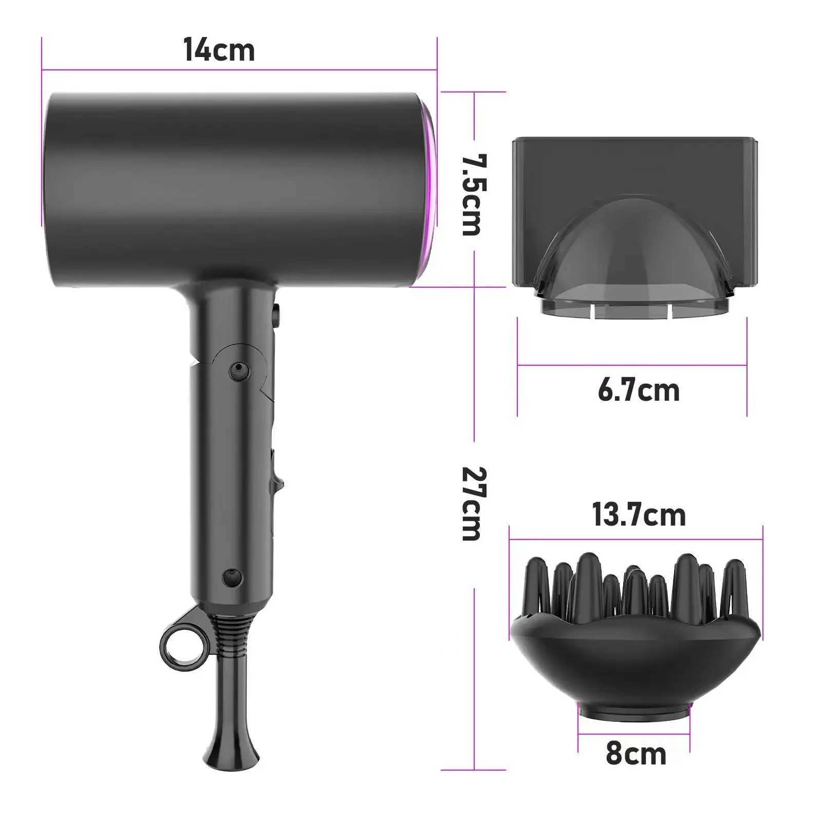 Upgraded new design luxurious and high-quality mini sales portable salon hair dryer professional foldable hair dryer with diffuser W241018