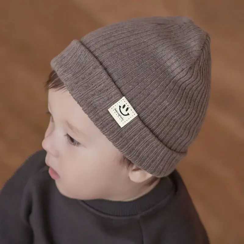 Baby Hat Childrens Newborn Knitted Hat Solid Color Childrens Beanies Boys and Girls Hat Winter Preschool Home Hat LX241018