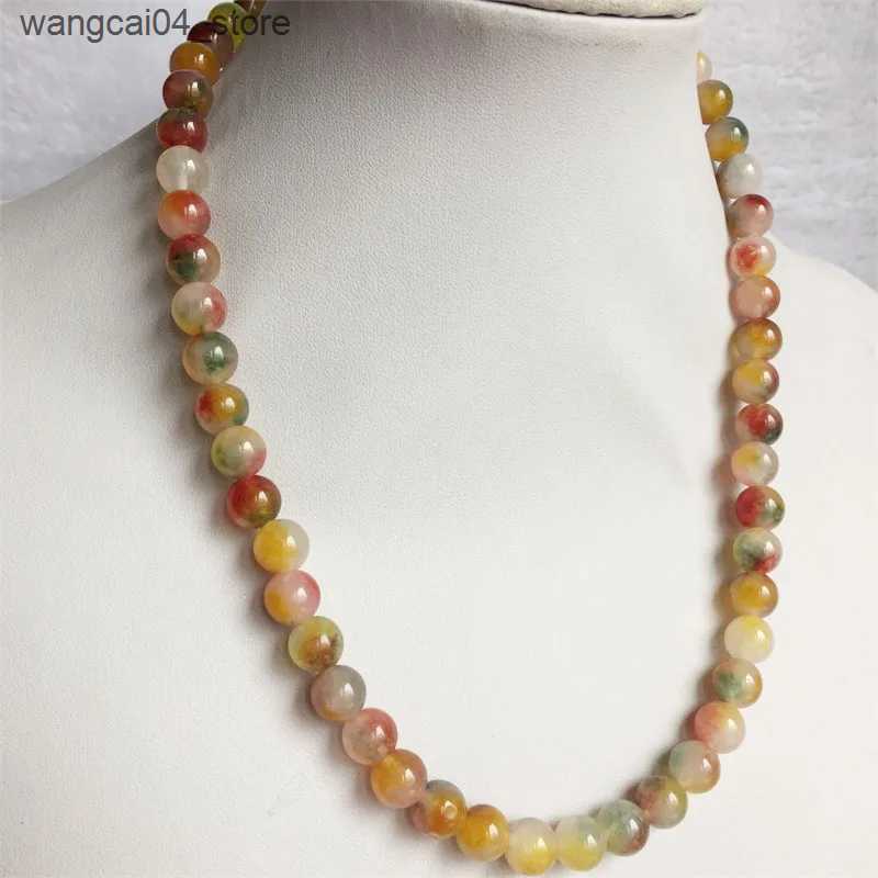 Chokers Reiki 8MM Necklace Smooth Natural Stone Jewelry Beads Necklace High Power Transfer Luck diabetes Relief Lucky Gift L240910
