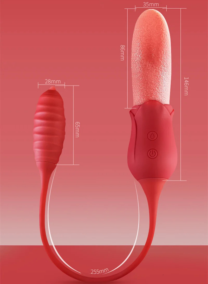 Silicone rose tongue licking vibrator egg labia stimulation massage sex toy female masturbation couple flirting game 241009