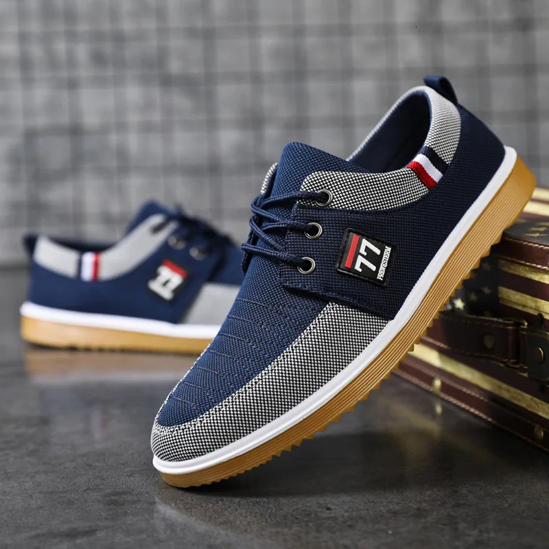 New Men S Canvas Lightweight Sports Casual Mesh Breathable Vulcanized Shoes For Classic Fashion Lace Up Work Shoe Ddmythur
