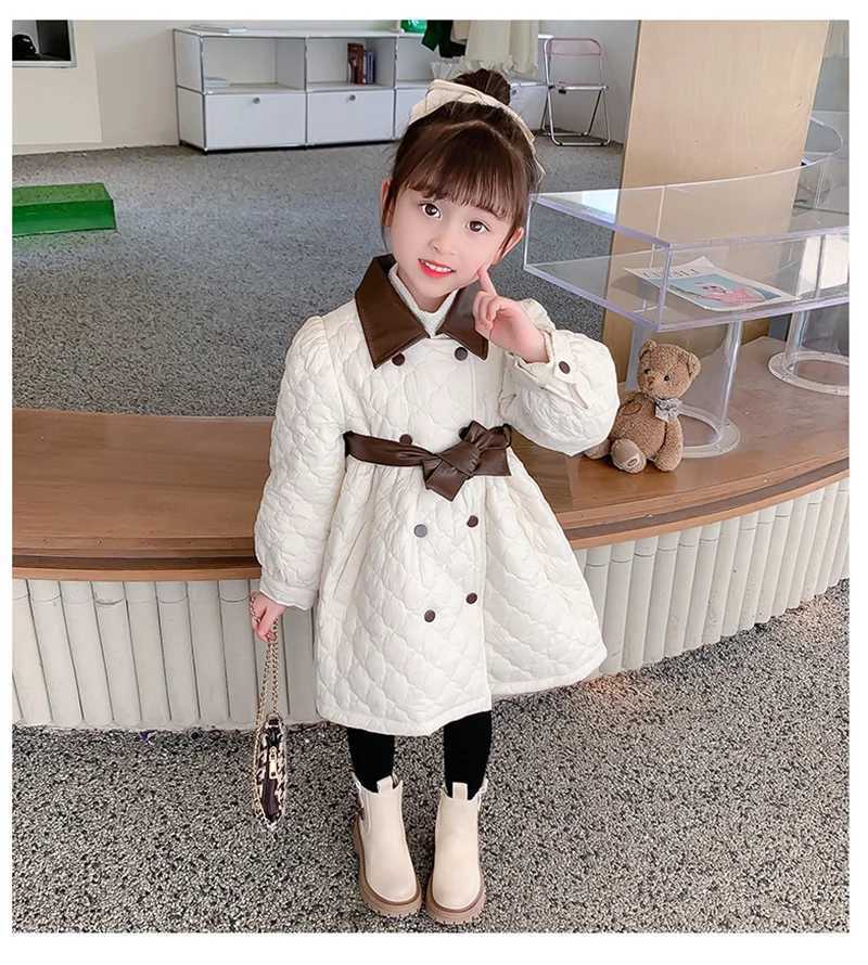 new patch work Coats girls winter warm Parka jacket childrens fashion Parka jacket baby cotton clothing 2-6 years M241018