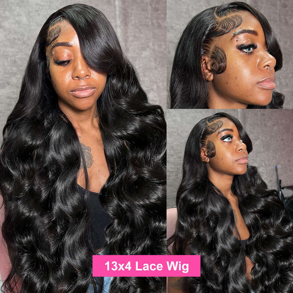 250 Density 13x6 13x4 HD Transparent Body Wave Front Wig Human Hair Brazilian 30 40 42 Inch 360 Lace Frontal Wigs For Women