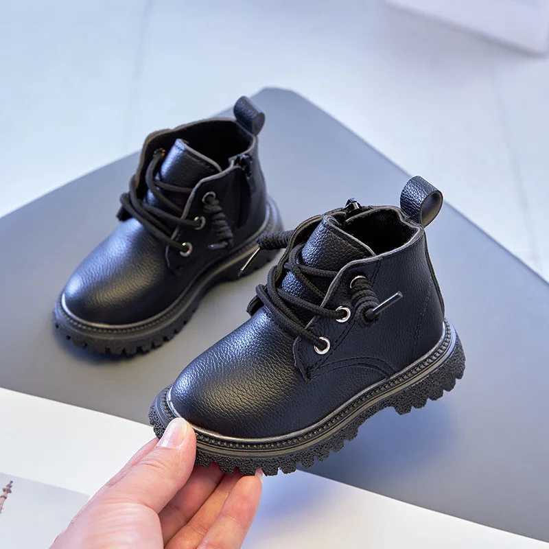 Boots Childrens Spring and Autumn Short Boots Boys Fashion Solid British Boots Girls Fashion Warm Short Boots H241018