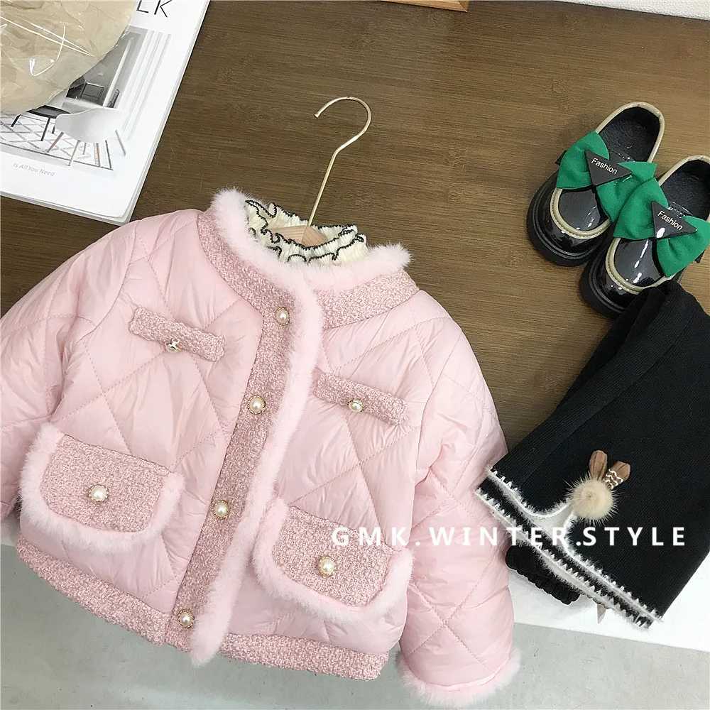 Girls outerwear windproof jacket sweet winter warm autumn cotton school sports youth clothing M241018