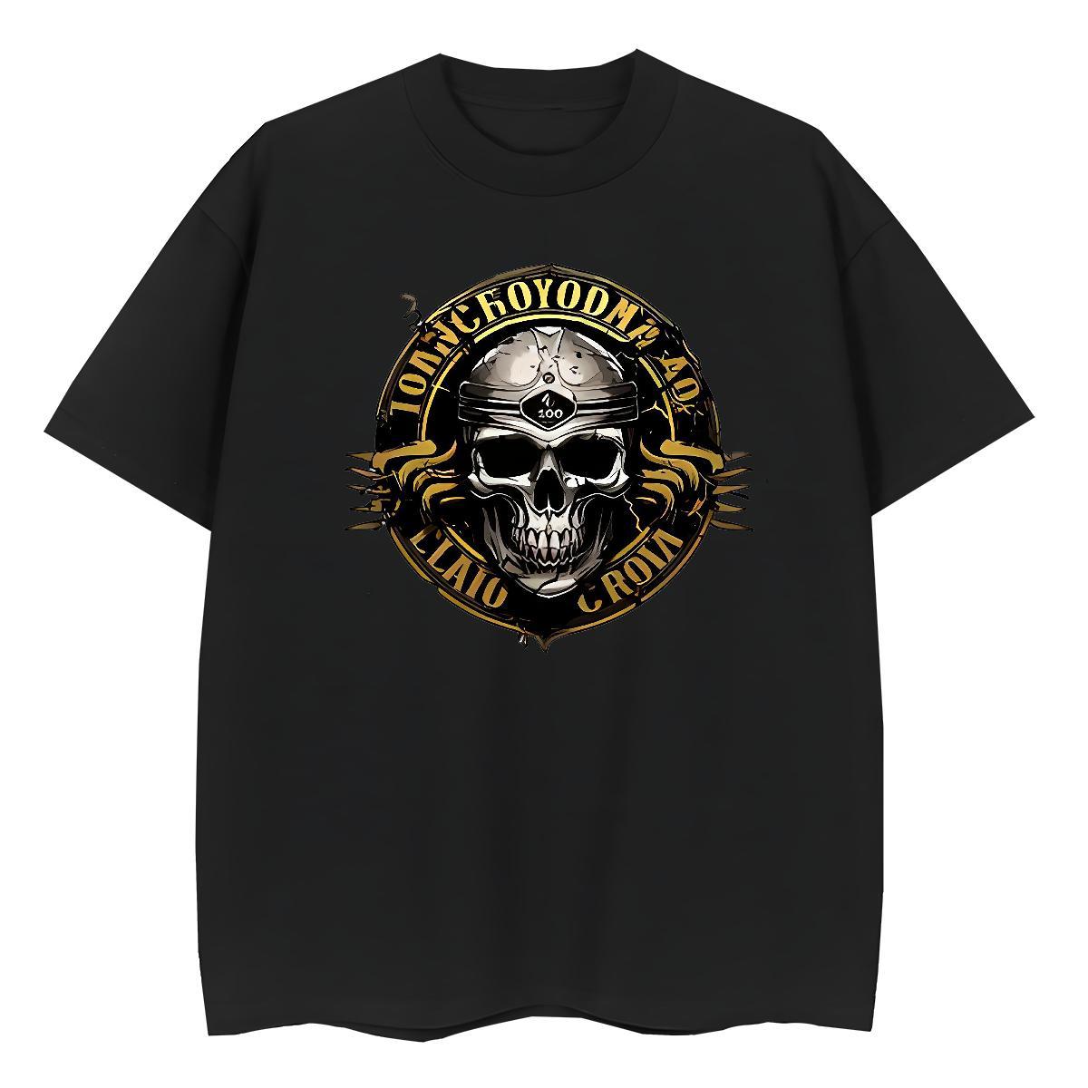 2024 DIY T-Shirts 230g Pure Cotton Round Neck Short Sleeve Sports Street Wear skull Unisex Tshirts Brand Custom Printing Clothings