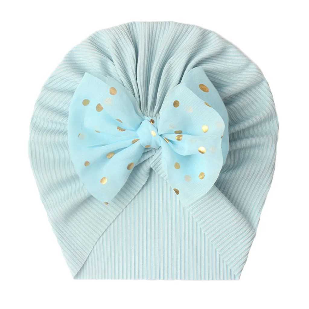INS Childrens Hats Newborn Thread Printing Bow Tie Hat Baby Hat Baby Turban Kids Hats Caps Baby Photography Props Newborn Hat LX241018