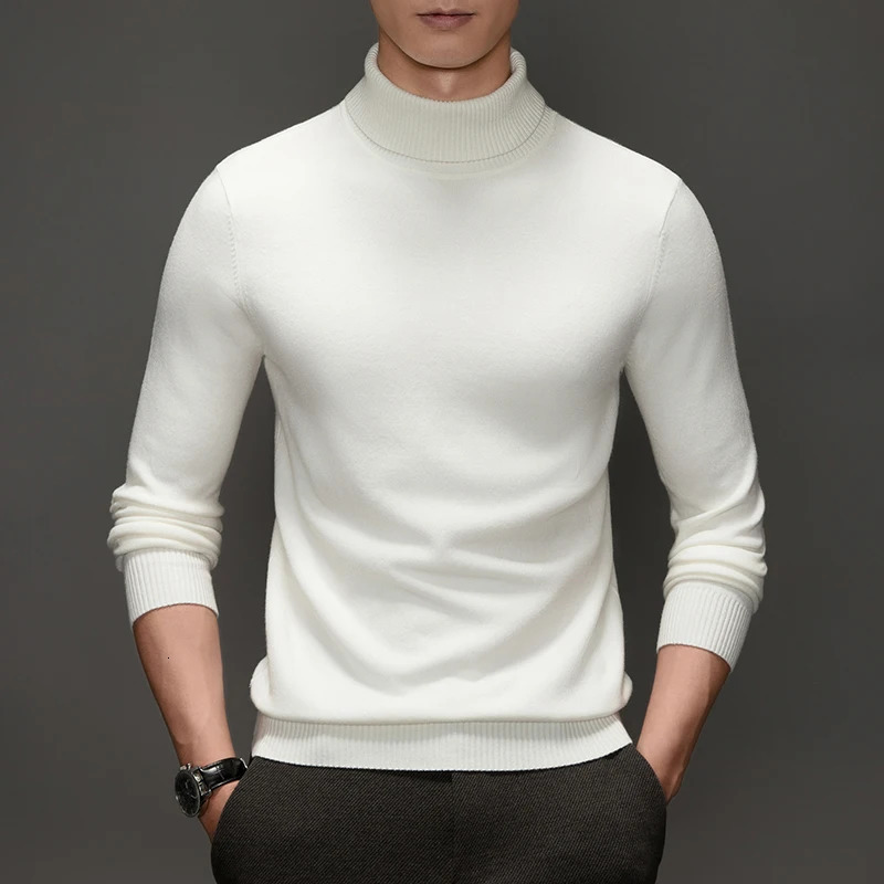 Mens Autumn and Winter Simple Turtleneck Bottoming Sweater Fashionable AllMatching 241018
